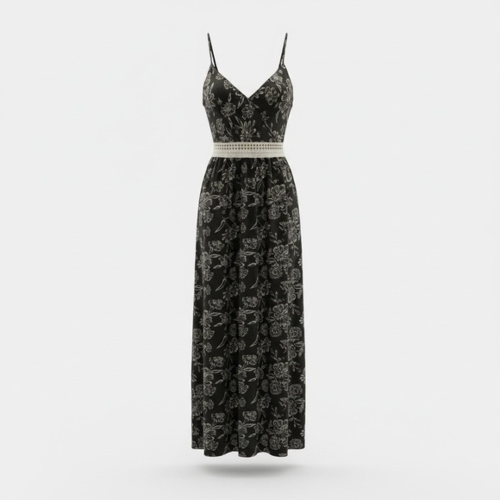 Justify Floral Maxi Dress with Lace Waist · Boho Summer Vacation · Large